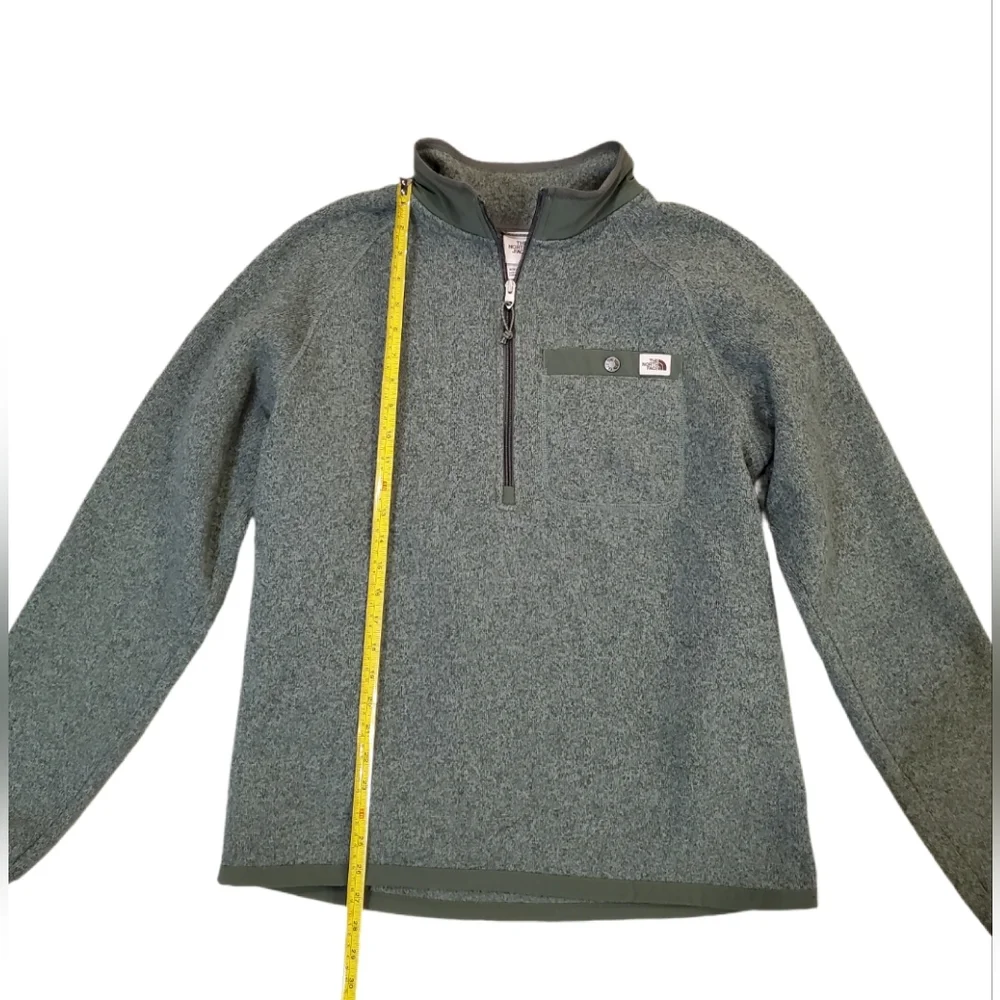 The North Face Men's Leo Gordon Lyon Green Zip Pullover Fleece Sweater‎ Medium